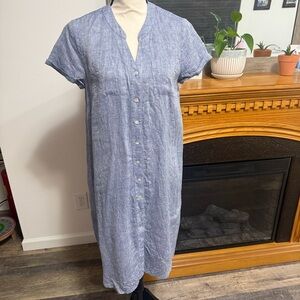 J.Jill linen dress buttondown shirt dress small petite